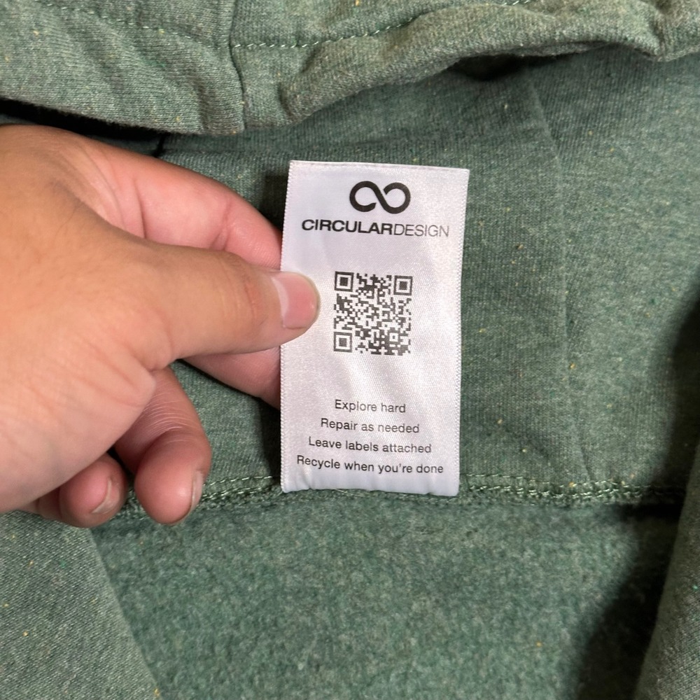 The North Face XL Green Quarter Zip Fleece Hoodie Circular Design Sustainability - Picture 9 of 11